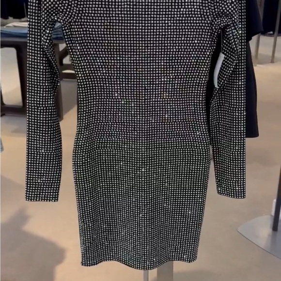 Good American Studded Body Con Minidress embellished silver studs size XS New - Picture 3 of 9